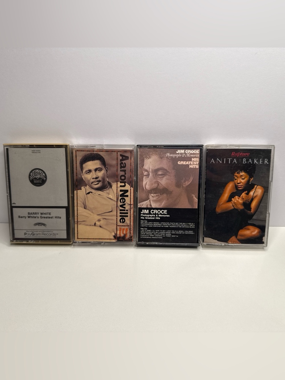 Vintage Cassette Tape Lot — Barry White, Aaron Neville, Jim Croce, Anita Baker